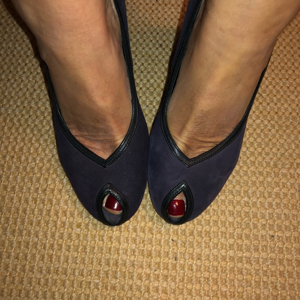 Delman purple suede heels - Picture 2 of 8
